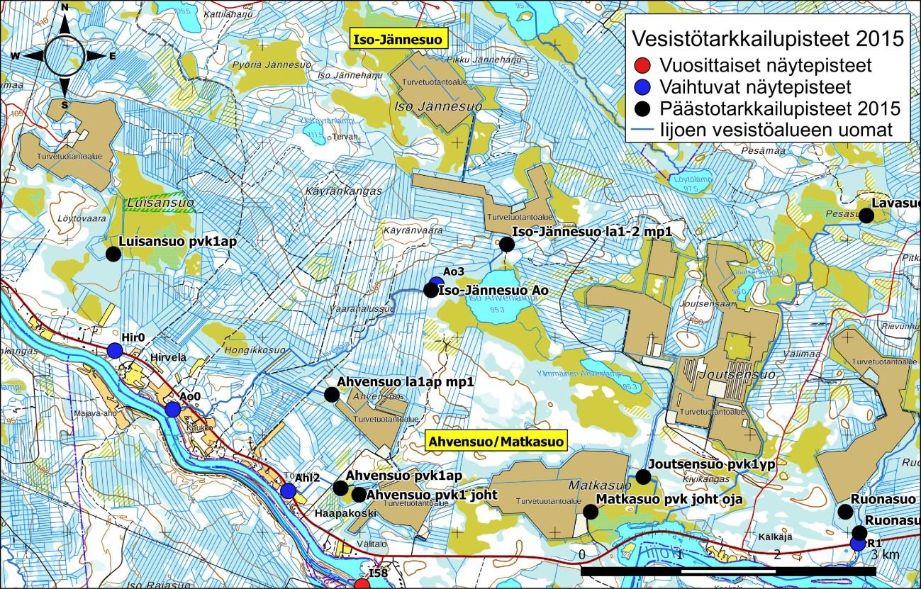 Iijoen ja Siuruanjoen turvetuotantoalueiden käyttö-, päästö- ja vaikutustarkkailuraportti vuodelta 21 86 Kuva 6-24.