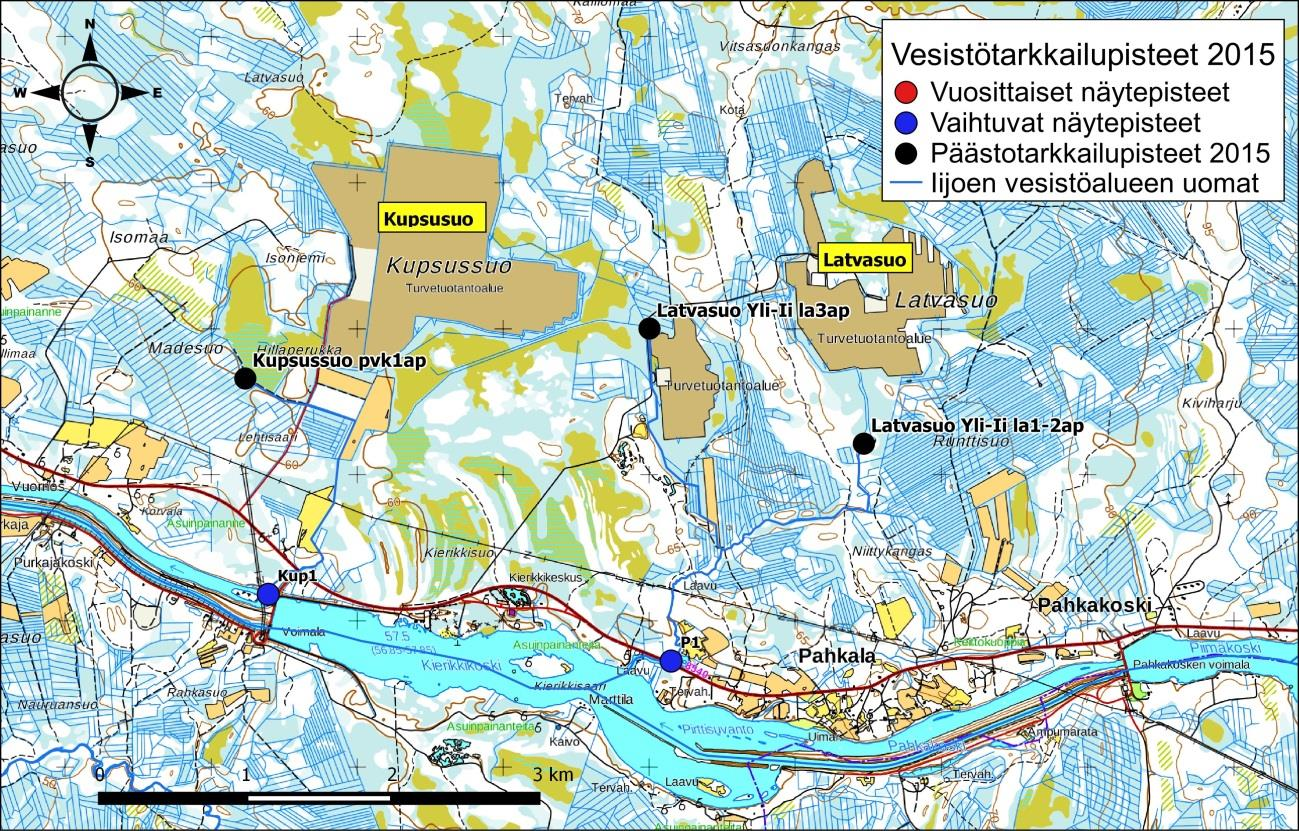 Iijoen ja Siuruanjoen turvetuotantoalueiden käyttö-, päästö- ja vaikutustarkkailuraportti vuodelta 21 91 Kuva 6-29.