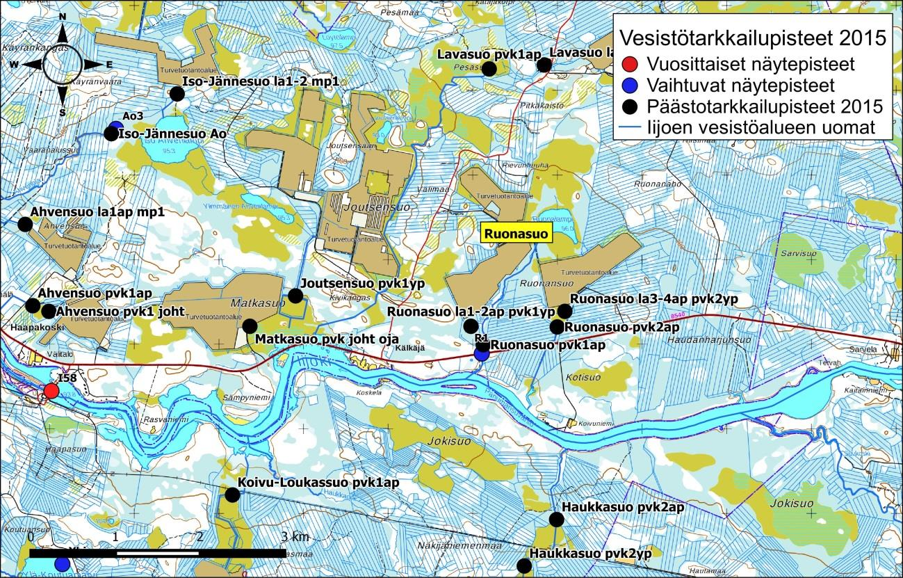 Iijoen ja Siuruanjoen turvetuotantoalueiden käyttö-, päästö- ja vaikutustarkkailuraportti vuodelta 21 94 Kuva 6-32.