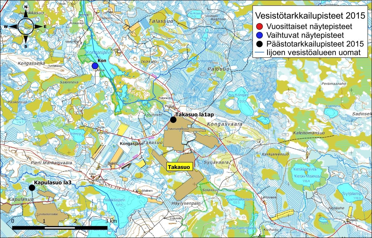 Iijoen ja Siuruanjoen turvetuotantoalueiden käyttö-, päästö- ja vaikutustarkkailuraportti vuodelta 21 9 Kuva 6-33.