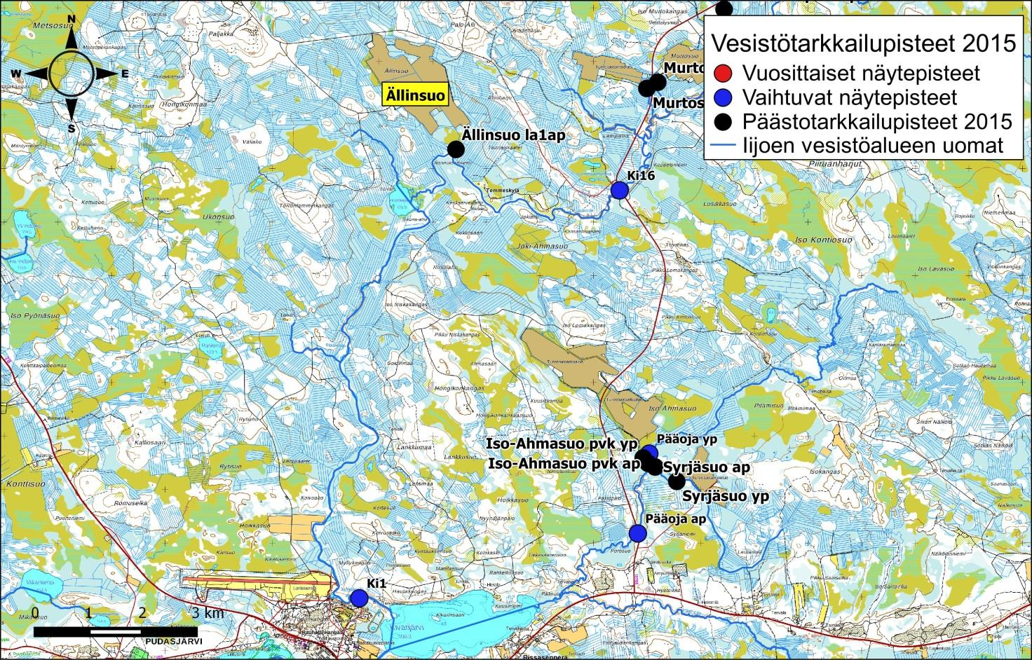 Iijoen ja Siuruanjoen turvetuotantoalueiden käyttö-, päästö- ja vaikutustarkkailuraportti vuodelta 21 96 Kuva 6-34.