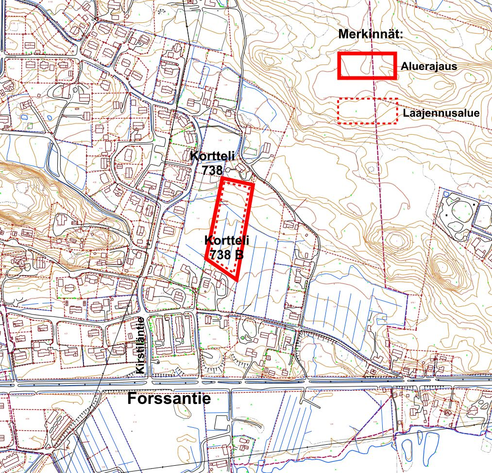 Kydön asemakaavalaajennus, korttelit 738 ja 738B Aluerajaus kunnanhallituksen päätös 20.8.2012 204 OAS-vaiheen nähtävillä olo 10.