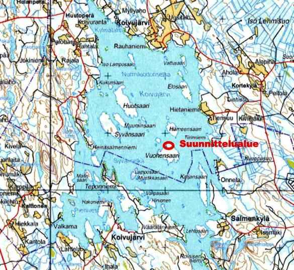 4 1 PERUS- JA TUNNISTETIEDOT 1.1 Kaava-alueen sijainti Koivujärvi sijaitsee Kiuruveden kaupungin lounaisosassa, Kiuruveden ja Pielaveden rajalla.