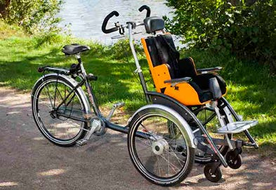Hoening Duet terapiapyörät 8 Duetissa yhdistyvät polkupyörä ja pyörätuoli. Tuote on turvallinen, mutta myös urheilullinen ja helppokäyttöinen.