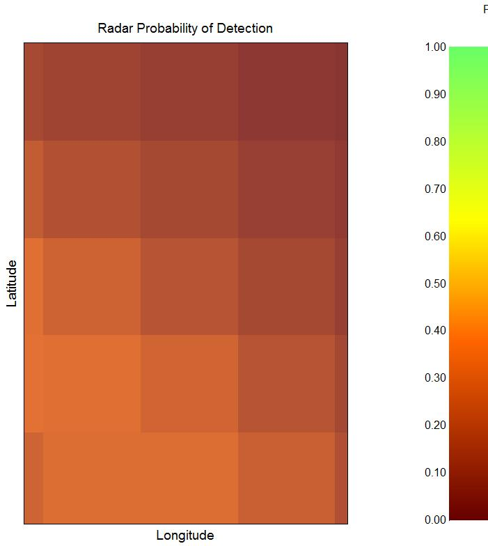 havaintotodennäköisyyttä, visualisoituna kartan päälle. Mallinnusta vastaavasti tilavuusalkioiden suorituskykytunnusluvut voidaan laskea todelliseen mitattuun dataan perustuen.