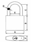 MERKINNÄT JA LUKOT RIIPPULUKOT RIIPPULUKKO YHDISTELMÄLUKOLLA BIZ 700 572 64 382 26 3-numeroinen koodi. A = 30 mm. B = 40 mm. C = 26 mm. D = 4.8 mm. E = 16 mm. F = 13 mm.