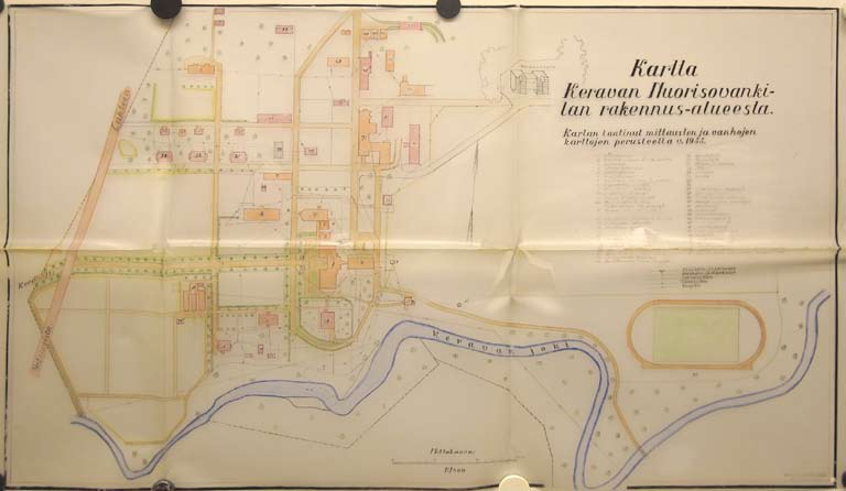 Keravan vankila 100 2011 Arkkitehtitoimisto Okulus Tiettävästi 1955 laadittu kartta Keravan nuorisovankilan rakennusalueesta.