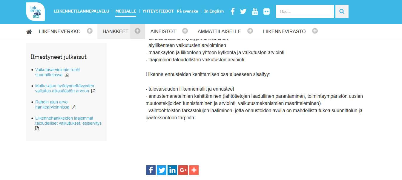 Valmiit ja tulevat julkaisut netissä www.liikennevirasto.