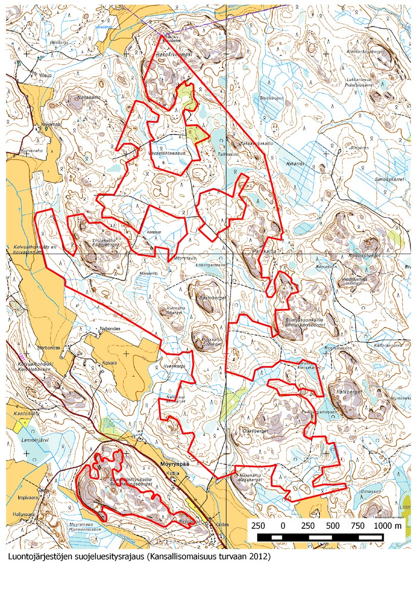 1 Samankeväisiä ILVESKALLION KARHUN ulosteita (valok.) LINTUKARTOITUS 2015 2 Laaja METSÄLEHMUSesiintymä = metsäalueen (500 ha) rajaviiva 3 Laaja KOTKANSIIPIesiintymä (luult.