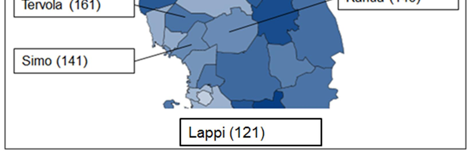 13 Kuva 2-11 Kansallinen sairastavuusindeksi vuonna 2011 (Kansaneläkelaitos 2012). 2.5 Kunnallistalous Verotulot henkeä kohti ovat Lapissa lähellä kansallista tasoa.