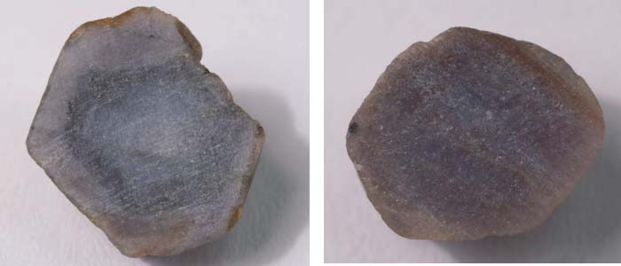 korundit. Mobergin D6 näytteen mineraalisulkeumat viittaavat vahvasti siihen, että korundi on lähtöisin granuliittikaaren kallioperästä.