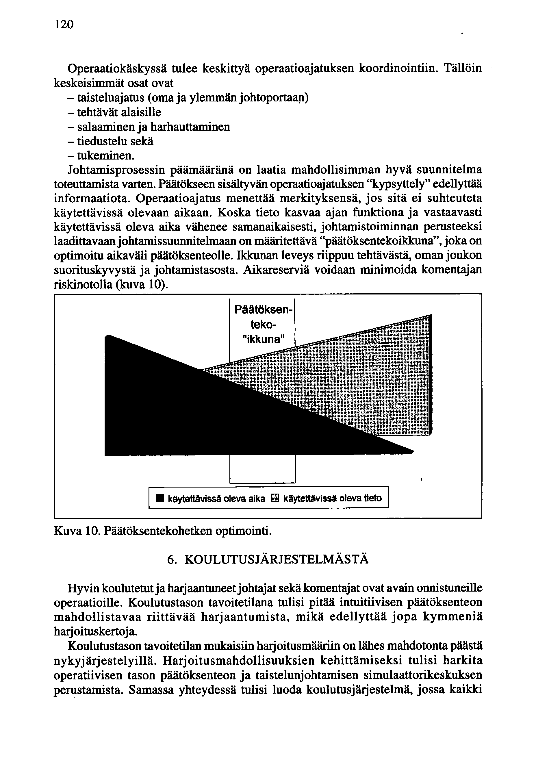 120 Operaatiokäskyssä tulee keskittyä operaatioajatuksen koordinointiin.