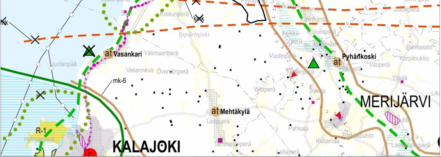 PUSKAKORVENKALLION TUULIPUISTO, YMPÄRISTÖVAIKUTUSTEN ARVIOINTIOHJELMA 32 Kuva 15. Pohjois-Pohjanmaan 2. vaihemaakuntakaavaehdotus (nähtävillä 5.9.-4.10.2016).