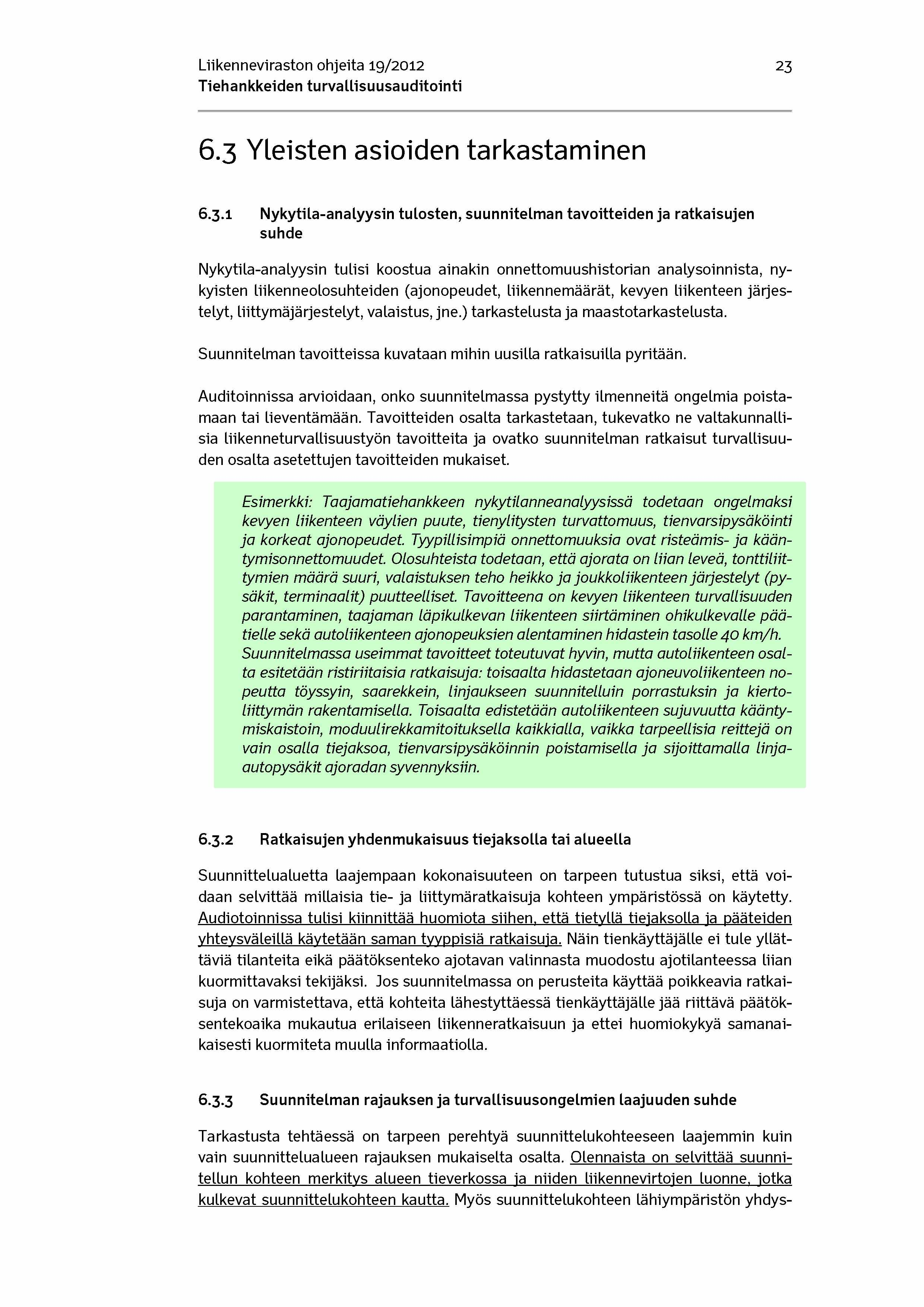Liikenneviraston ohjeita 19/2012 23 