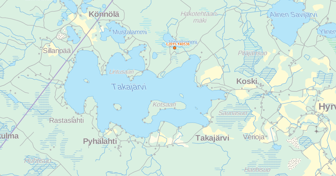 Kuva 6: Kauppa nro. 7 sijaitsee Vanajavettä huomattavasti pienemmän Kukkia järven rannalla.