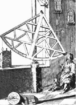 Keskiaika ja renessanssi, esioptinen tähtitiede: Kvadrantti, oktantti, sekstantti (1700-luku), astrolabi Mittaitteita kulmien