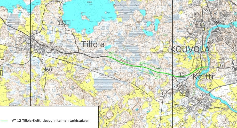 Hankkeen taustaa Valtatien 12 tieosuudelle on laadittu Tillola Keltti lainvoimaisen tiesuunnitelma vuonna 2009 sekä rakennussuunnitelma vuonna 2011.