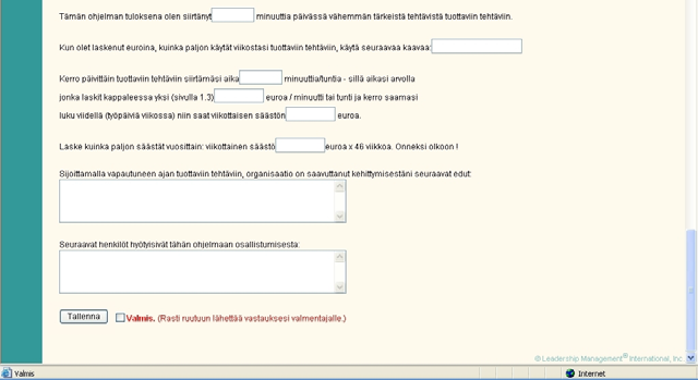 Puoliajan arviointi Klikkaamalla Päävalikko -sivulla Puoliajan arviointi -tunnusta saat eteesi allaolevan esimerkin mukaisen lomakkeen, jossa voit kommentoida edistymistäsi tähän mennessä.