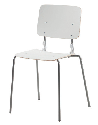 PISA 1000 1002 1001 Tuolien istuin ja selkä on laminaattia, saatavilla 12 laminaattiväriä. Metalliosien väreinä grafiitti, silver, sininen, vihreä, viininpunainen tai kromi.