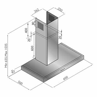 Seinämallit huippuimuri ohjauksella Vera Eco Vera Eco leveys 60 cm neljä nopeutta ohjausjännite: 1 nopeus = 90V, 2 nopeus = 118V, 3 nopeus = 153V, 4 nopeus = 230V käynnistys aina täysiteholla ja 15