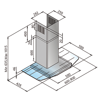 Seinämallit huippuimuri Kappa ohjauksella Kappa 900 Kappa leveys 90 cm neljä nopeutta ohjausjännite: 1 nopeus = 90V, 2 nopeus = 118V, 3 nopeus = 153V, 4 nopeus = 230V käynnistys aina täysiteholla ja