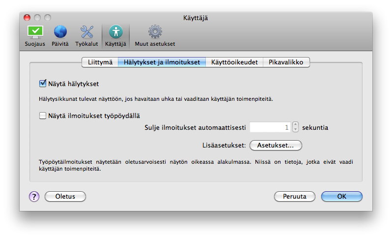 4.5.1 Lokin ylläpito 4.6.1 Hälytykset ja ilmoitukset Tuotteen ESET Cybersecurity lokikirjauksen asetukset ovat käytettävissä ohjelman pääikkunassa.