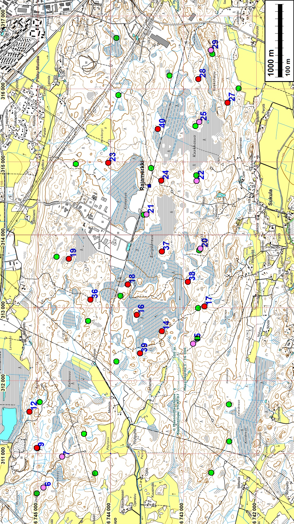 4 Kartat V. 2011 tarkastetut voimalapaikat vihreä ympyrä V.