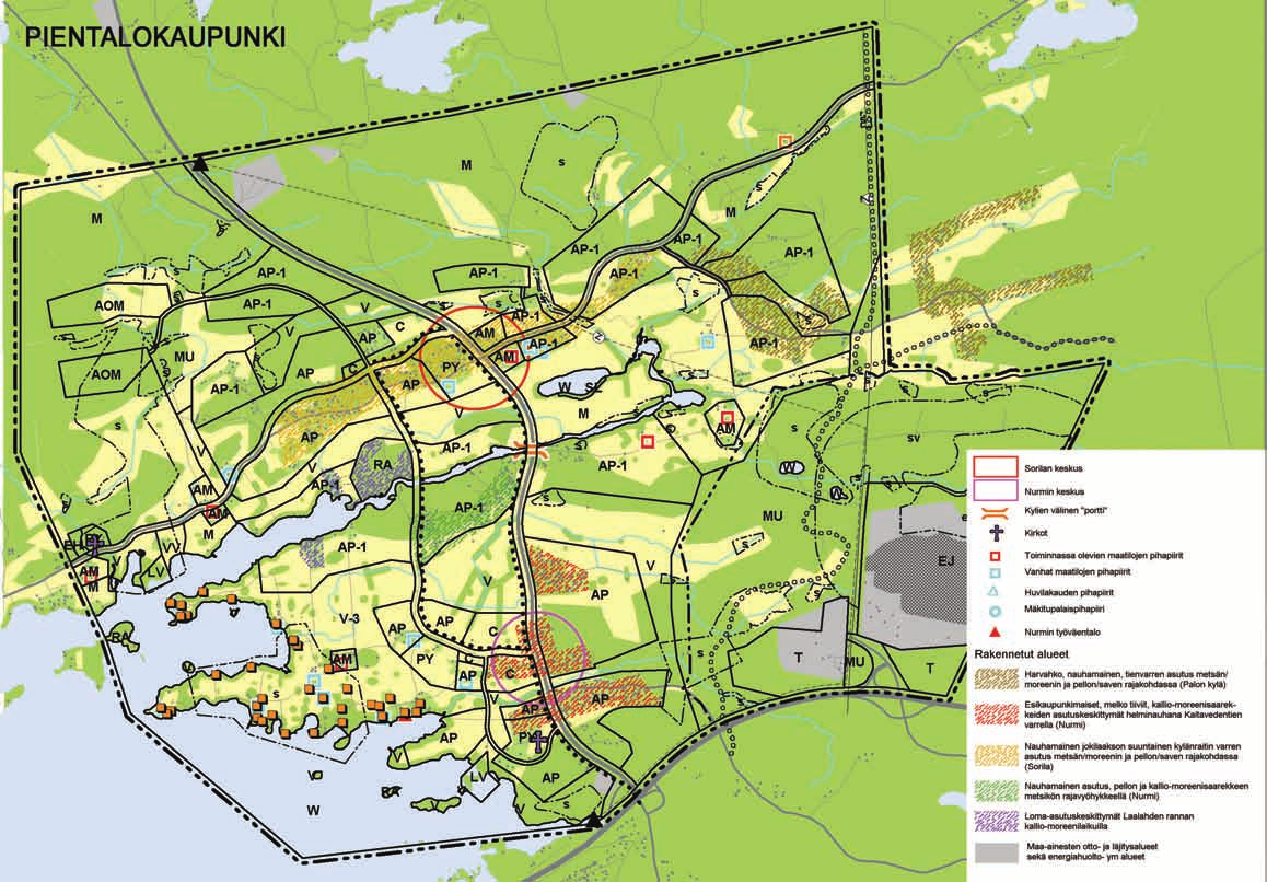 14 1 1 6 5 18 16 1 4 KEHÄKAUPUNKI (KK) JÄRVIKAUPUNKI (JK) PIENTALOKAUPUNKI (PTK) YHTEISTÄ KAIKISSA 1. Eteläinen C-alue sijoittuu Nurmin nykyiseen taajamaan.