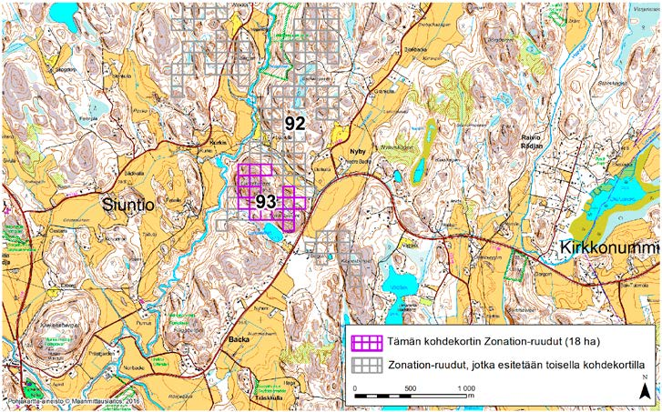 Siuntio, Zonation-aluetunnus 93 SIUNTIO (93) Alue sijaitsee Siuntion keskiosassa Nybyn kylässä.