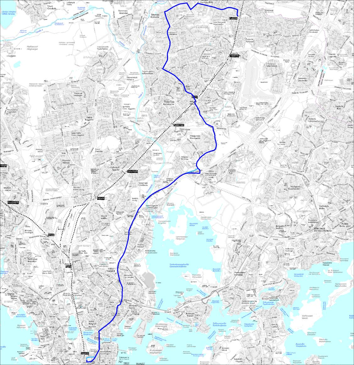 Linja 70N Rautatientori Lahdenväylä Pihlajamäki Malmi Suutarilantie Siltamäki Suutarila Puistolan asema Linja 70N Ma-su n. klo 23.30 1.30 Pe-la / la-su yöt n. klo 1.30 4.