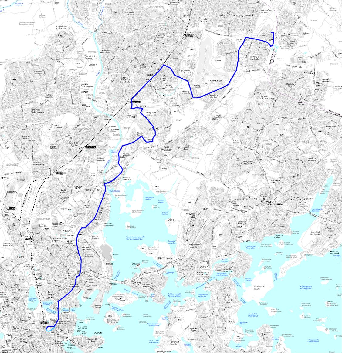 Linja 71N Rautatientori Arabia Viikinmäki Pihlajisto Pihlajamäki Savela Malmi Sepänmäki Alppikylä - Jakomäki Linja Ma-su n. klo 23.30 1.30 Pe-la / la-su yöt n. klo 1.30 4.