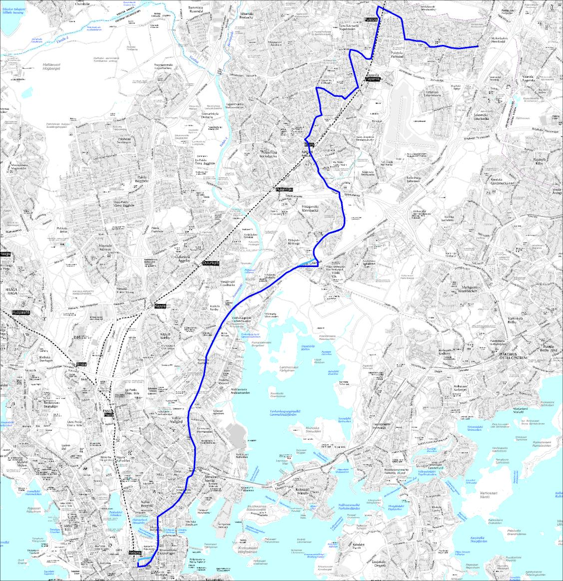 Linja 74N Rautatientori Lahdenväylä Pihlajamäki Malmi Tapanila Puistolan asema Heikinlaakso Linja 74N Ma-su n. klo 23.30 1.30 Pe-la / la-su yöt n. klo 1.30 4.