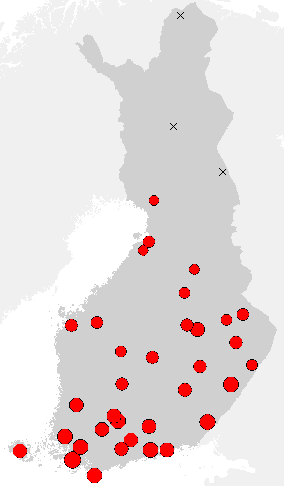 Koloradonkuoriaisen sukupolvien määrä/kasvukausi nykyilmastossa 1971 2000 (vasen kuva), ns.