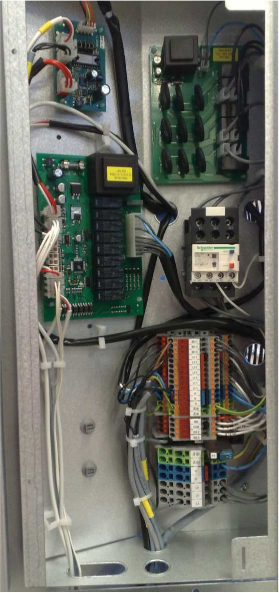 .4. Sähkökaapin komponentit Twin-Kit-komponenttien sijainti sähkökaapissa esitetään alla olevassa kuvassa: 4 Kuva :