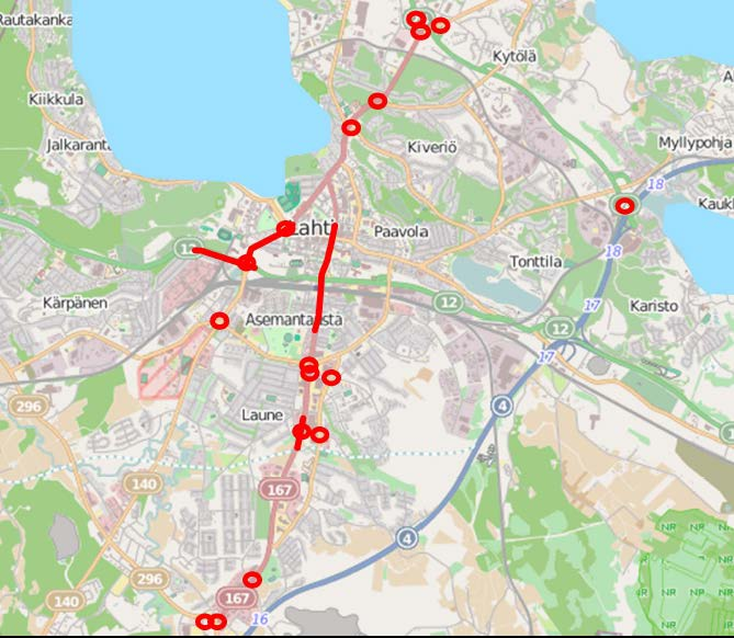 Erityisesti Lahden eteläpuolella Uudenmaankadun risteyksissä, mutta myös pohjoiseen johtavan katuverkon risteysalueilla on mahdollista, että kaupan ratkaisut kuormittavat risteysalueita.