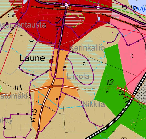 Enimmäismitoituksena Launeen KM2 alueelle on osoitettu 150 000 k-m 2. Lahden kaupunki on jo nyt asemakaavoittanut alueelle 143 000 k-m 2.