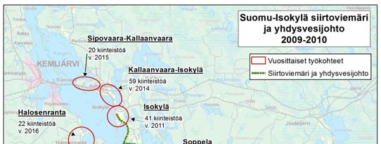 Lapin vesihuollon tila Viemäriverkoston ulkopuolella 43 200 asukasta Viemäröintiohjelma 2010 2016 36 hanketta, 968 kiinteistöä/2100 asukasta