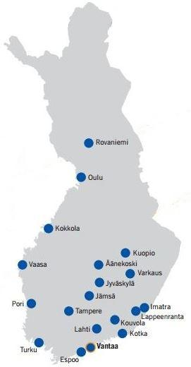 11 Kuva 1. Pöyryn toimipisteet Suomessa 2.3 Vaasan toimisto Pöyryn Vaasan toimiston ydinosaamiseen kuuluu sähkö- ja automaatiosuunnittelu sekä sähkömekaaninen suunnittelu.