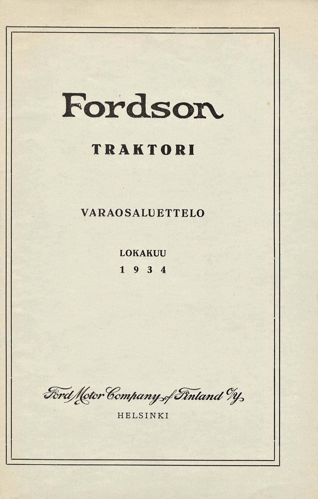 Fordsoiv TRAKTORI