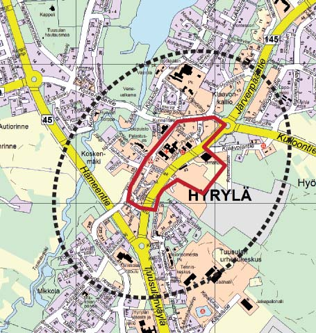 Rymentinpuiston tuleva esustaa laajentava alue alaa välittömästi Tuusulanväylän itäpuolelta. Kesustan länsireuna rajautuu Tuusulanjärven eteläpäästä alavaan joilaasoon.. KOTUSTLNNE.