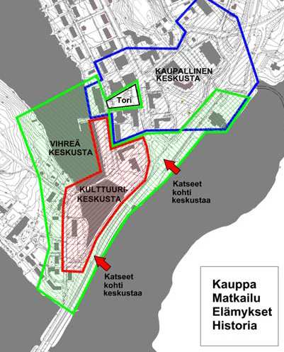 FCG Finnish Consulting Group Oy 94 (147) Kaupungin kaavoituskatsauksessa (2011) todetaan, että keskustaajaman nykyinen kaava on ylimitoitettu eikä palvele taajaman kehittämistarpeita.