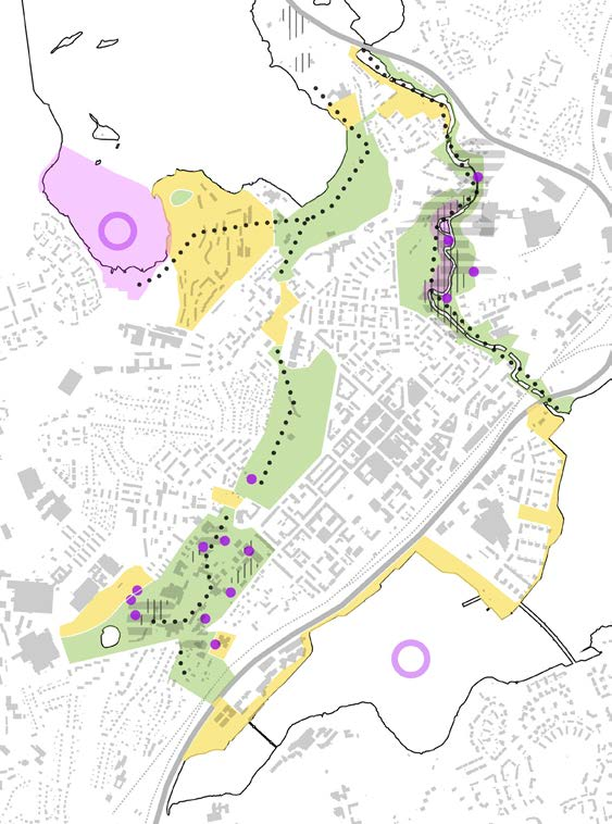 4.9.2. EKOLOGISET ARVOT Tourujoen ja Seminaarimäen alueet ovat Kehä Vihreän merkittävimmät ekologisia arvoja sisältävät kohteet. Tourujoen keskiosissa sijaitsee luonnonsuojelualue.