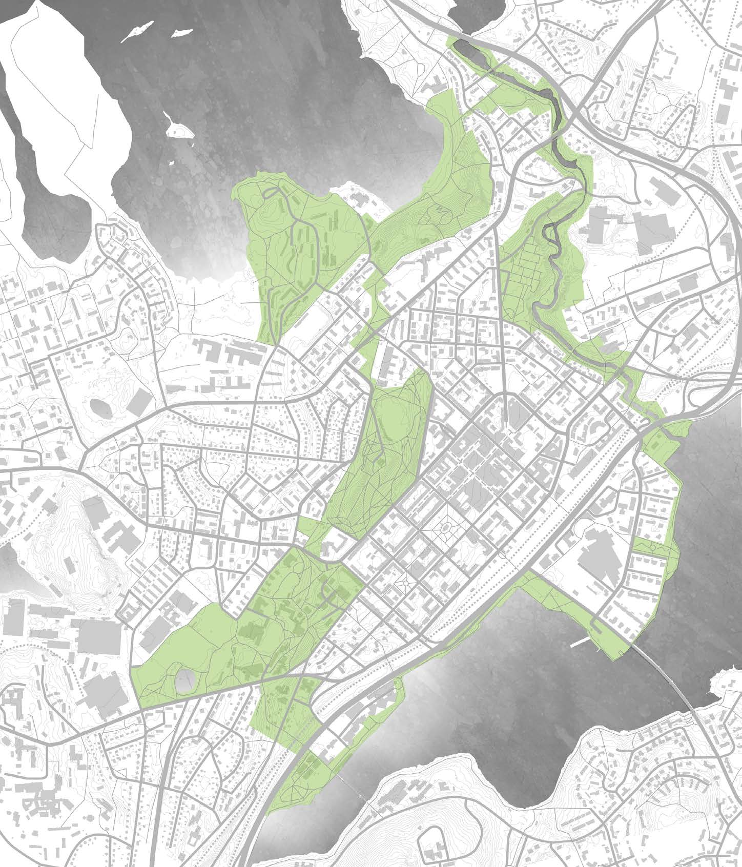 P 0 500m Amm.oppilaitos TUOMIOJÄRVI VALTATIE 4 VIITANIEMI Pintavesilaitos TAULUMÄKI Taulumäen kirkko vesivoimalaitos Vanha paperitehdas Natura2000-alue Viitaniemen koulu AMK AATOKSENPUISTO Ortod.