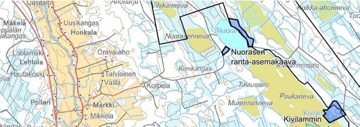 TOHOLAMPI-LESTIJÄRVEN TUULIPUISTO, YMPÄRISTÖVAIKUTUSTEN ARVIOINTIOHJELMA 30 Yleiskaava Hankealueen eteläosassa Lestijärven kunnan alueella on voimassa 1990-luvun lopulla hyväksytty Lestijärven