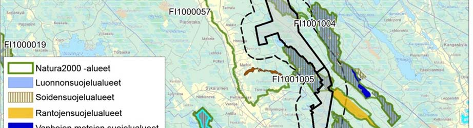 Hankealueen pohjois- ja keskiosassa Lestijokivarren Natura-alue sijaitsee lähimmillään noin kolmen kilometrin etäisyydellä sen länsipuolella.