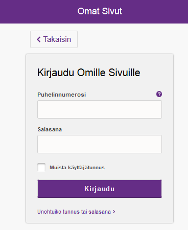 Vastaajan hallinnointi Omilla Sivuilla Kun haluat hallinnoida vastaajan tai sen lisäpalveluiden asetuksia, kirjaudu Omille Sivuille puhelinnumerollasi sekä