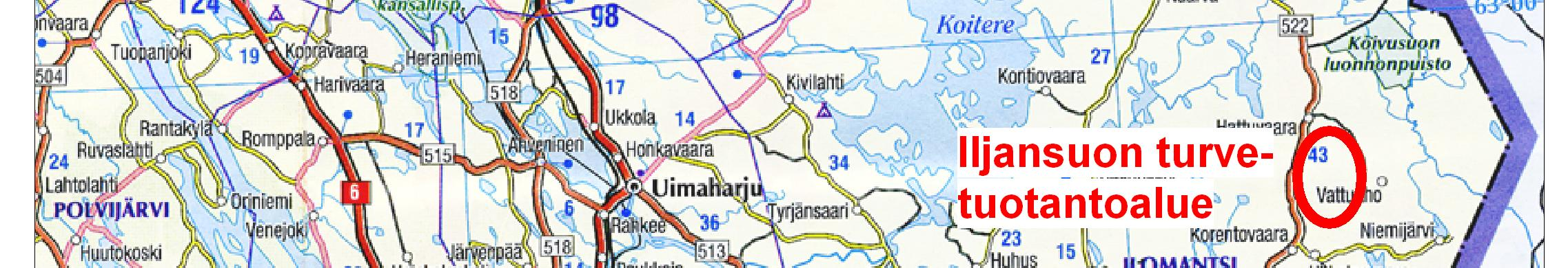 Vapo Oy suunnittelee turvetuotantotoiminnan aloittamista Ilomantsin Hattuvaaran kylän läheisyyteen sijoittuvalla noin 724 hehtaarin