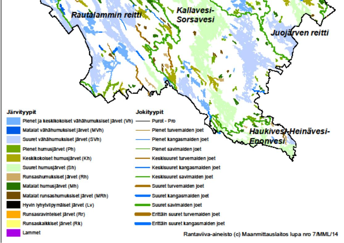 kalkkisuus vaikuttavat ratkaisevasti vesistöjen ominaispiirteisiin ja niille