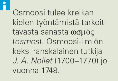 Jos juot liikaa vettä, niin solun sisältä siirtyy