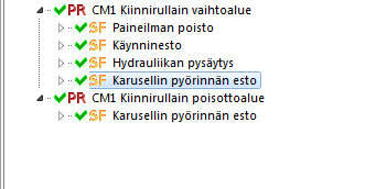 46 7.2 Kiinnirullaimen SISTEMA-mallinnus SISTEMA:lla mallintamista ajatellen kiinnirullaimen turva-alue voidaan jakaa kahteen projektiin: vaihtoalueen turvatoiminnot ja poisottoalueen turvatoiminnot